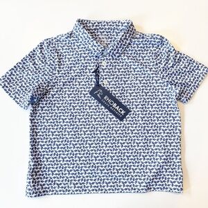 Rhoback || The Lil' Dreidel Performance Polo White Blue 5T NWT